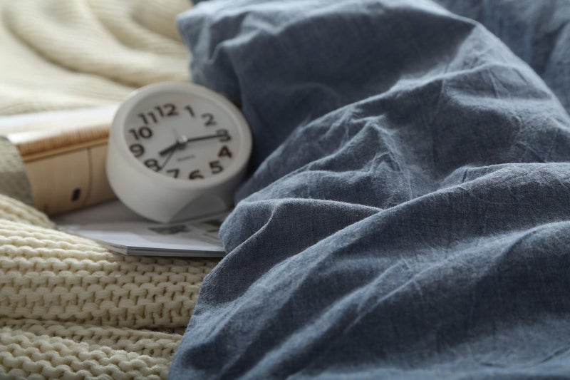 F.Y.Dreams 100% Washed Cotton Duvet Cover for Weighted Blanket 60x80 inches with 8 Ties,Zipper on Long Side/Demin Blue/Just Duvet Cover - Image 2